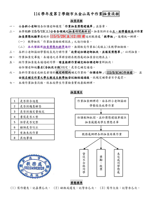 114-2市立金山高中作業抽查流程(高國一二)